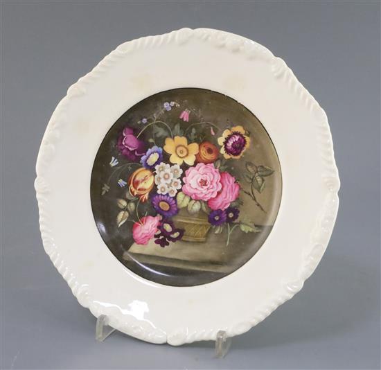 A Rockingham porcelain cabinet plate, c.1830-42, D. 24cm